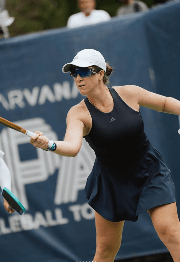 Mari Humberg playing pickleball