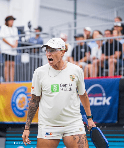 Tina Pisnik playing pickleball